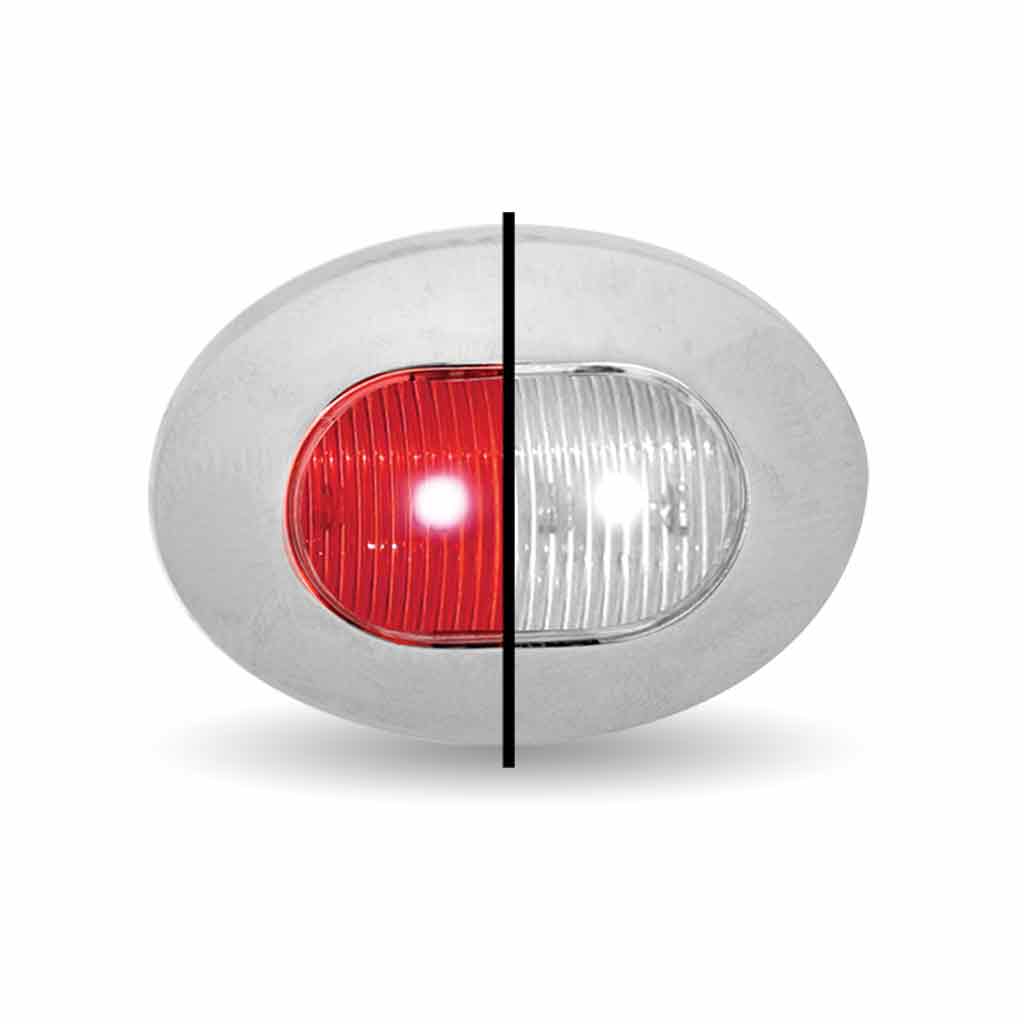 3/4" Red Marker to White Auxiliary Oval LED Light - 2 Diodes - Thumbnail 7