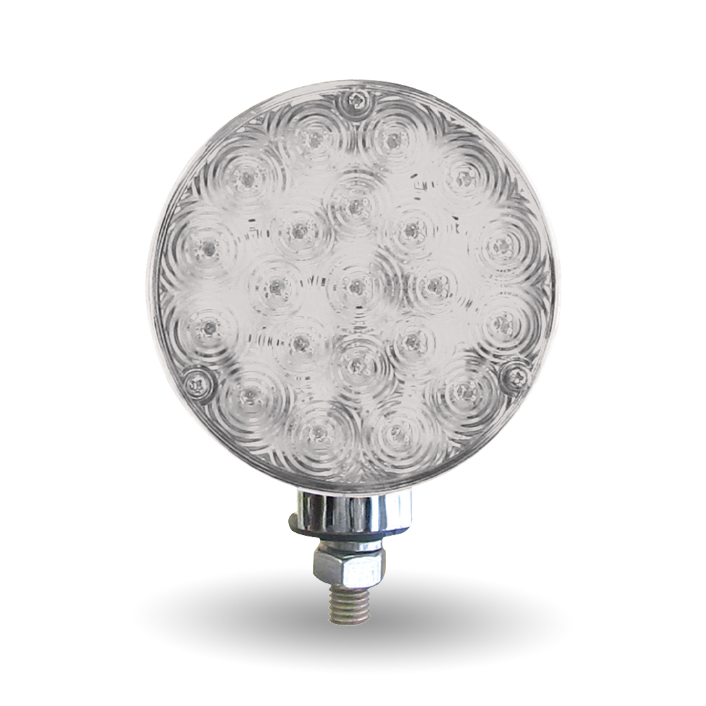 Clear Amber / Clear Red Turn Signal & Marker Super Value Round Double Face LED Fender Light - 42 Diodes