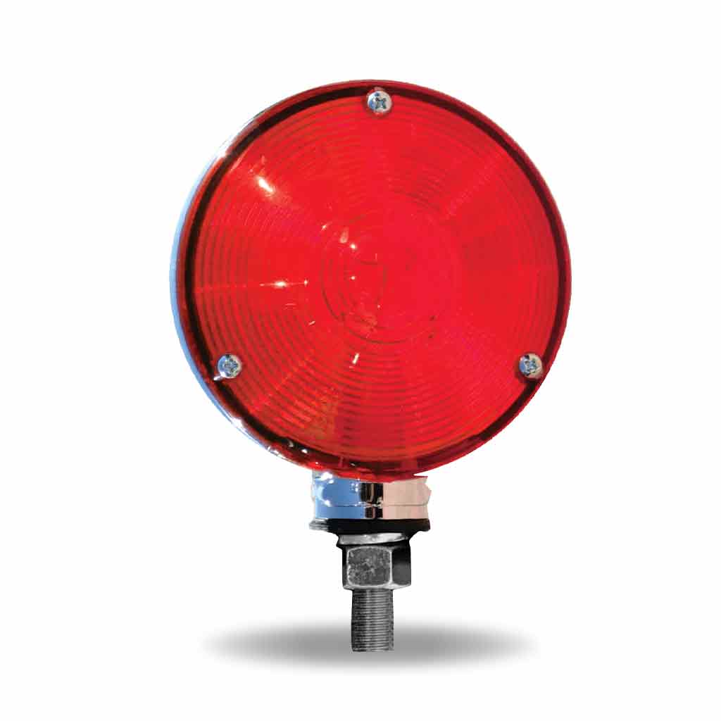 Amber / Red Turn Signal & Marker "Ol-Skul" Double Face Round LED Fender Light - 38 Diodes