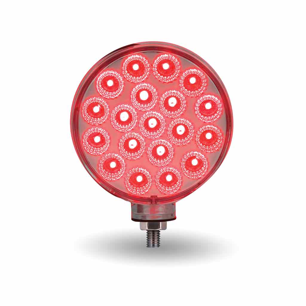 Amber/Red Turn & Marker to Pink Auxiliary Double Face Round Reflector LED Light - 38 Diodes - Thumbnail 2