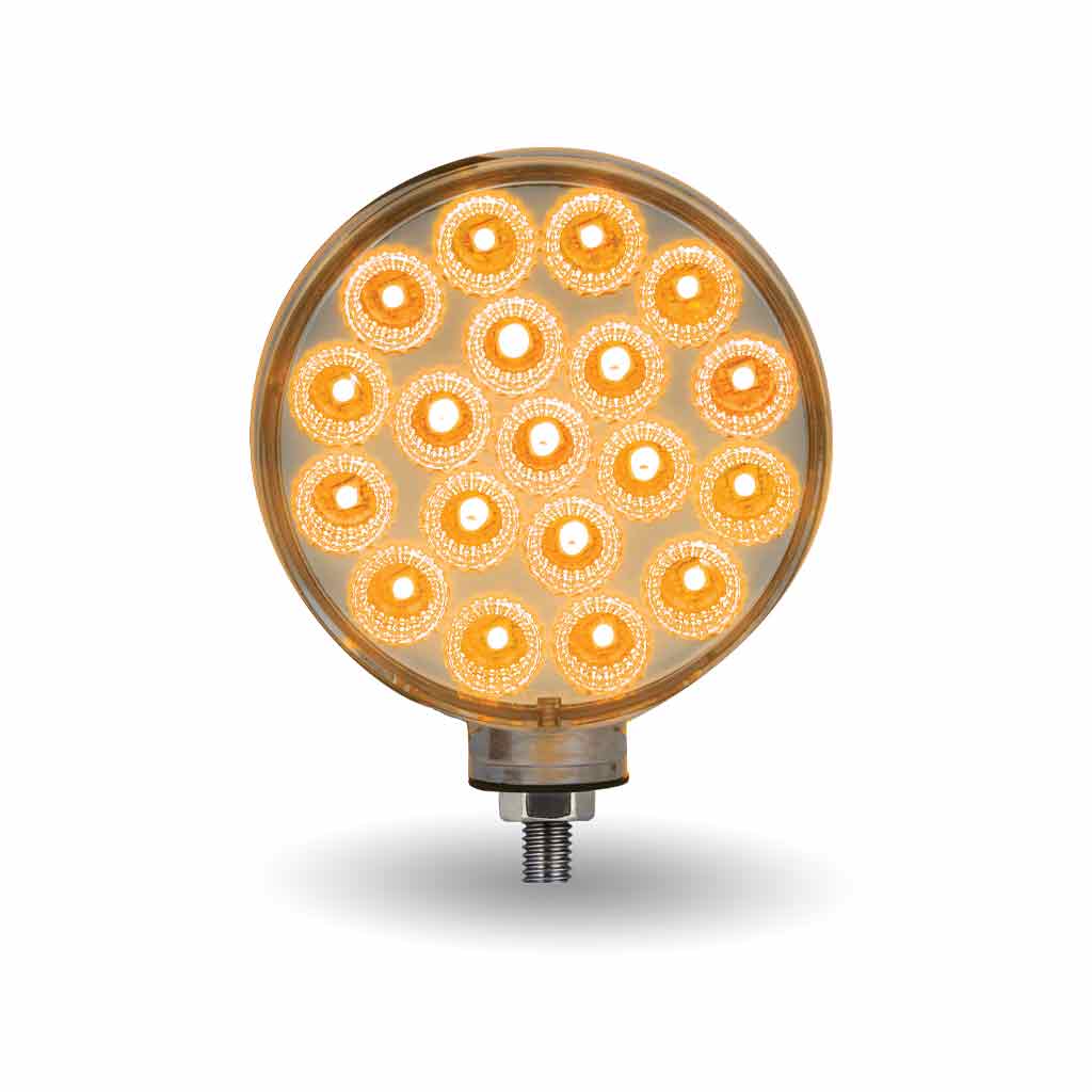 Amber/Red Turn & Marker to Pink Auxiliary Double Face Round Reflector LED Light - 38 Diodes - Thumbnail 9