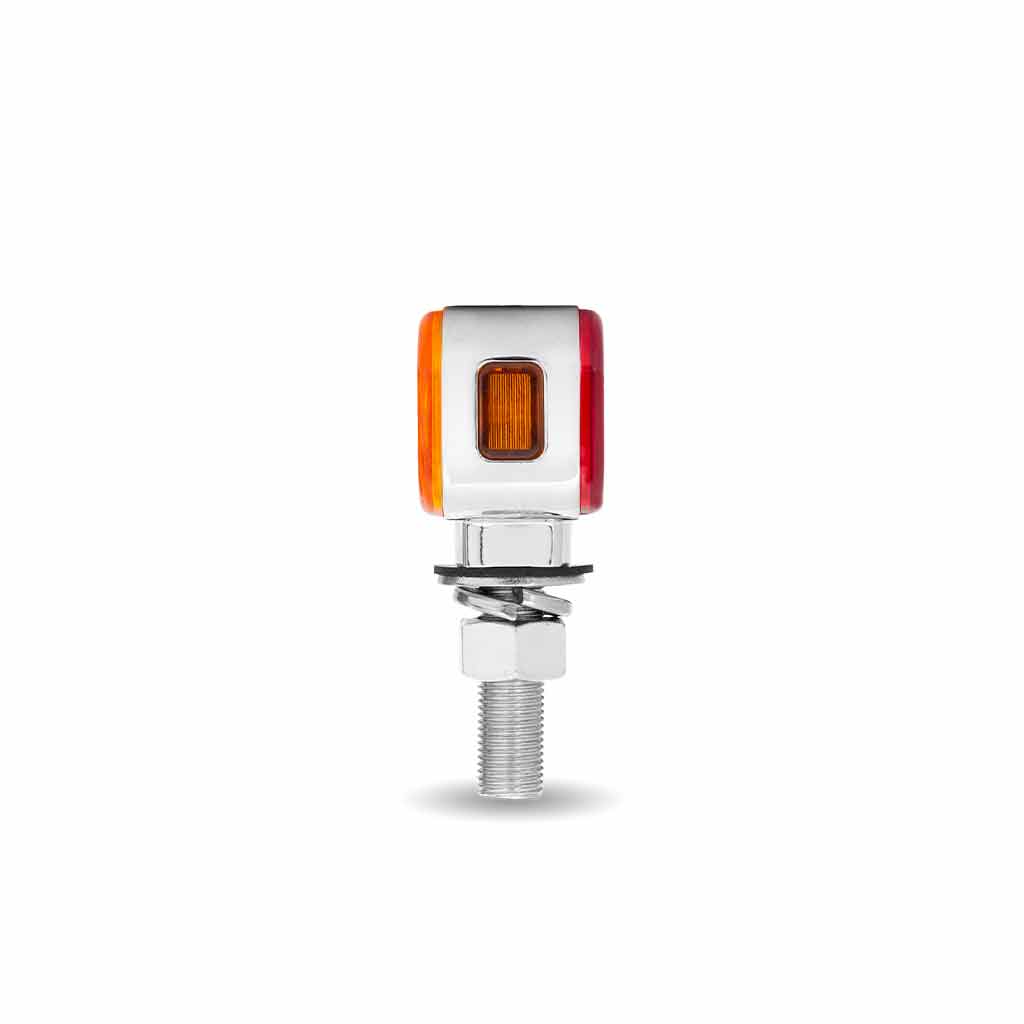 Amber/Red Clearance Marker 1.5" x 3" Mini Double Face Rectangular Light with Reflector LEDs - 10 Diodes