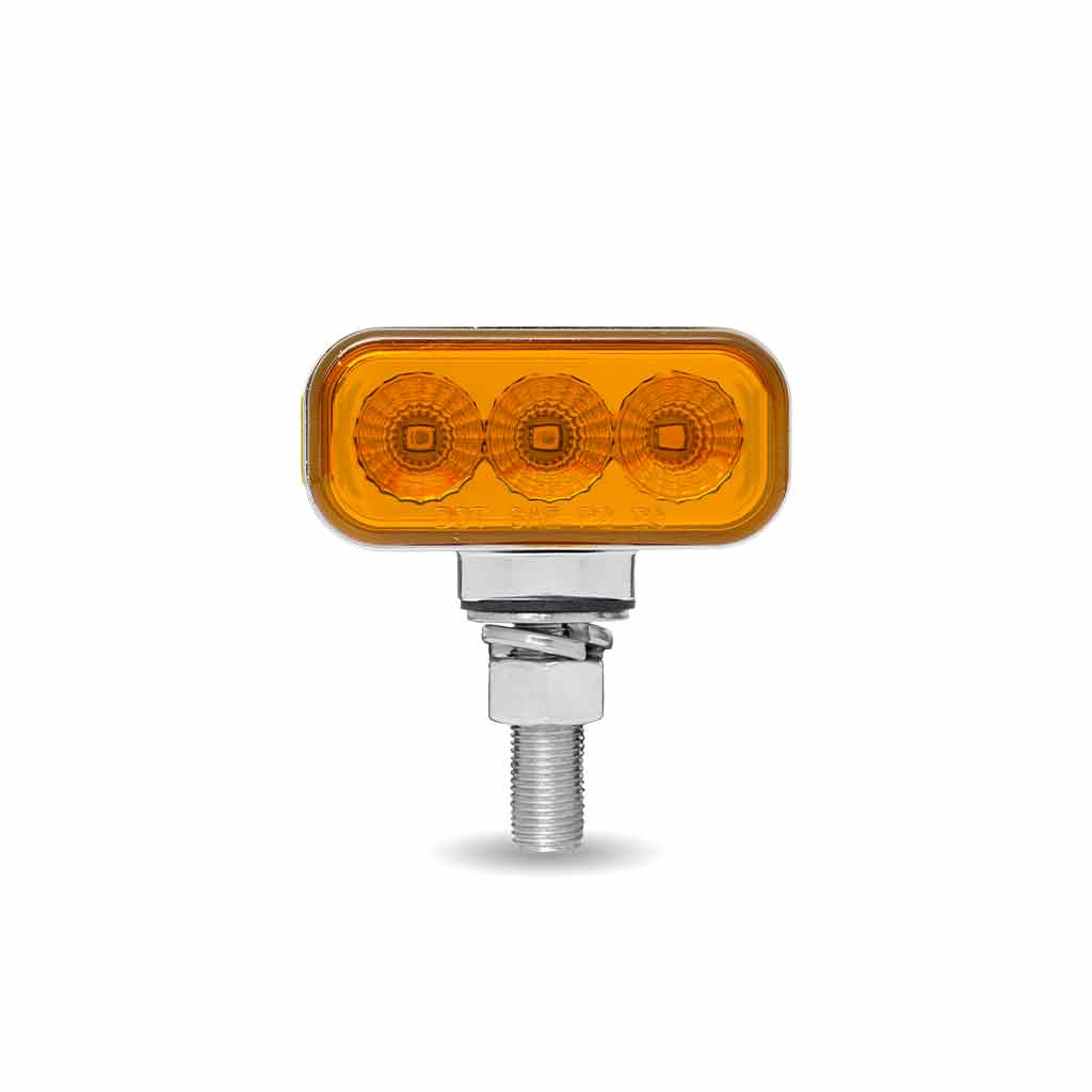 Amber/Red Clearance Marker 1.5" x 3" Mini Double Face Rectangular Light with Reflector LEDs - 10 Diodes - Thumbnail 2