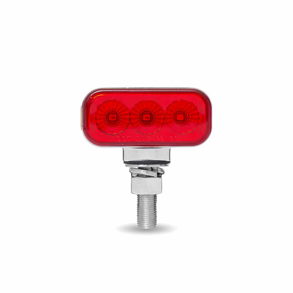 Amber/Red Clearance Marker 1.5" x 3" Mini Double Face Rectangular Light with Reflector LEDs - 10 Diodes - Thumbnail 4