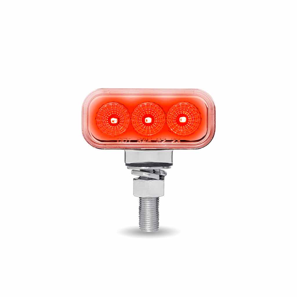 Clear Amber/Red Clearance Marker 1.5" x 3" Mini Double Face Rectangular Light with Reflector LEDs - 10 Diodes