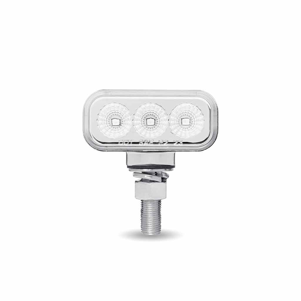 Clear Amber/Red Clearance Marker 1.5" x 3" Mini Double Face Rectangular Light with Reflector LEDs - 10 Diodes - Thumbnail 3