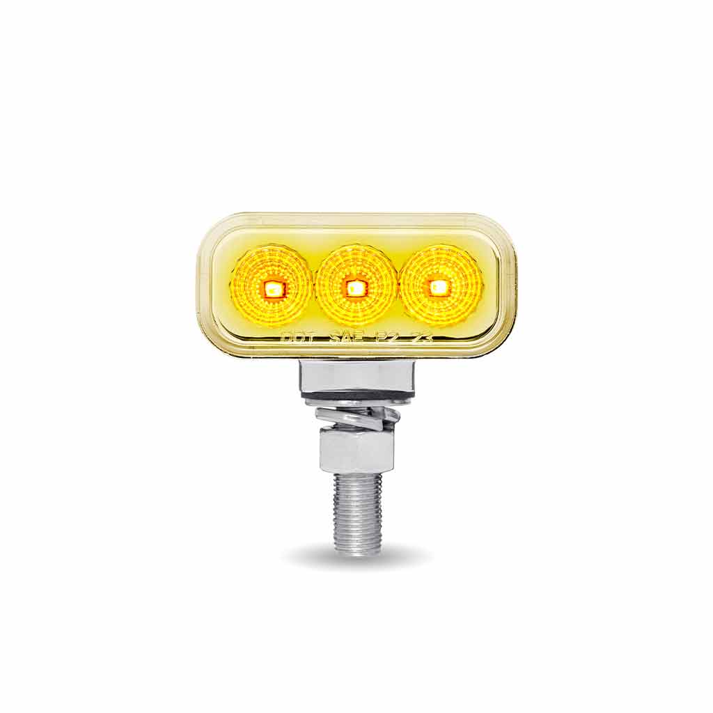 Amber/Red Clearance Marker to Purple Auxiliary 1.5" x 3" Mini Double Face Rectangular Light with Reflector LEDs - 20 Diodes - Thumbnail 4