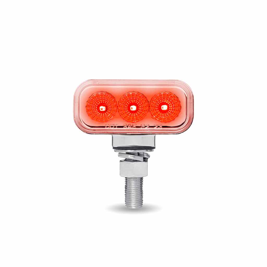 Amber/Red Clearance Marker to Purple Auxiliary 1.5" x 3" Mini Double Face Rectangular Light with Reflector LEDs - 20 Diodes - Thumbnail 5