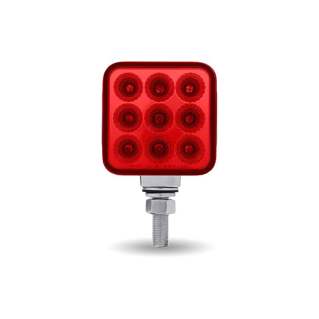 Amber/Red Stop, Turn & Tail 3" Mini Double Face Square Light with Reflector LEDs - 30 Diodes