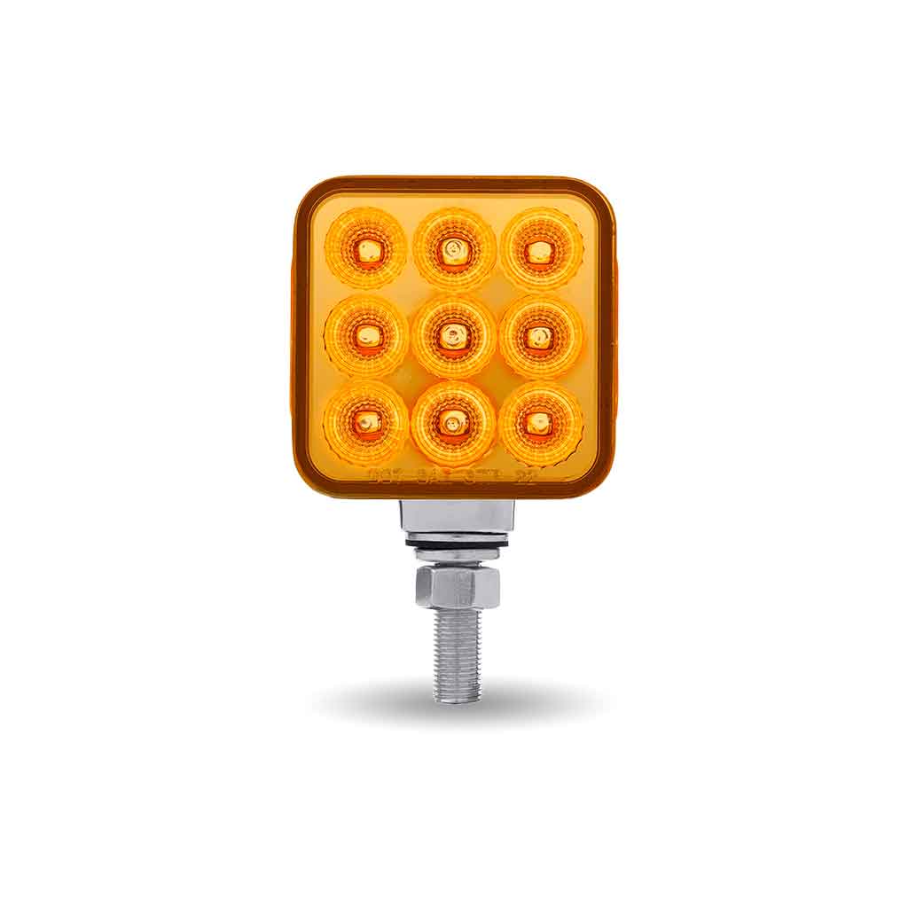 Amber/Red Stop, Turn & Tail 3" Mini Double Face Square Light with Reflector LEDs - 30 Diodes - Thumbnail 3