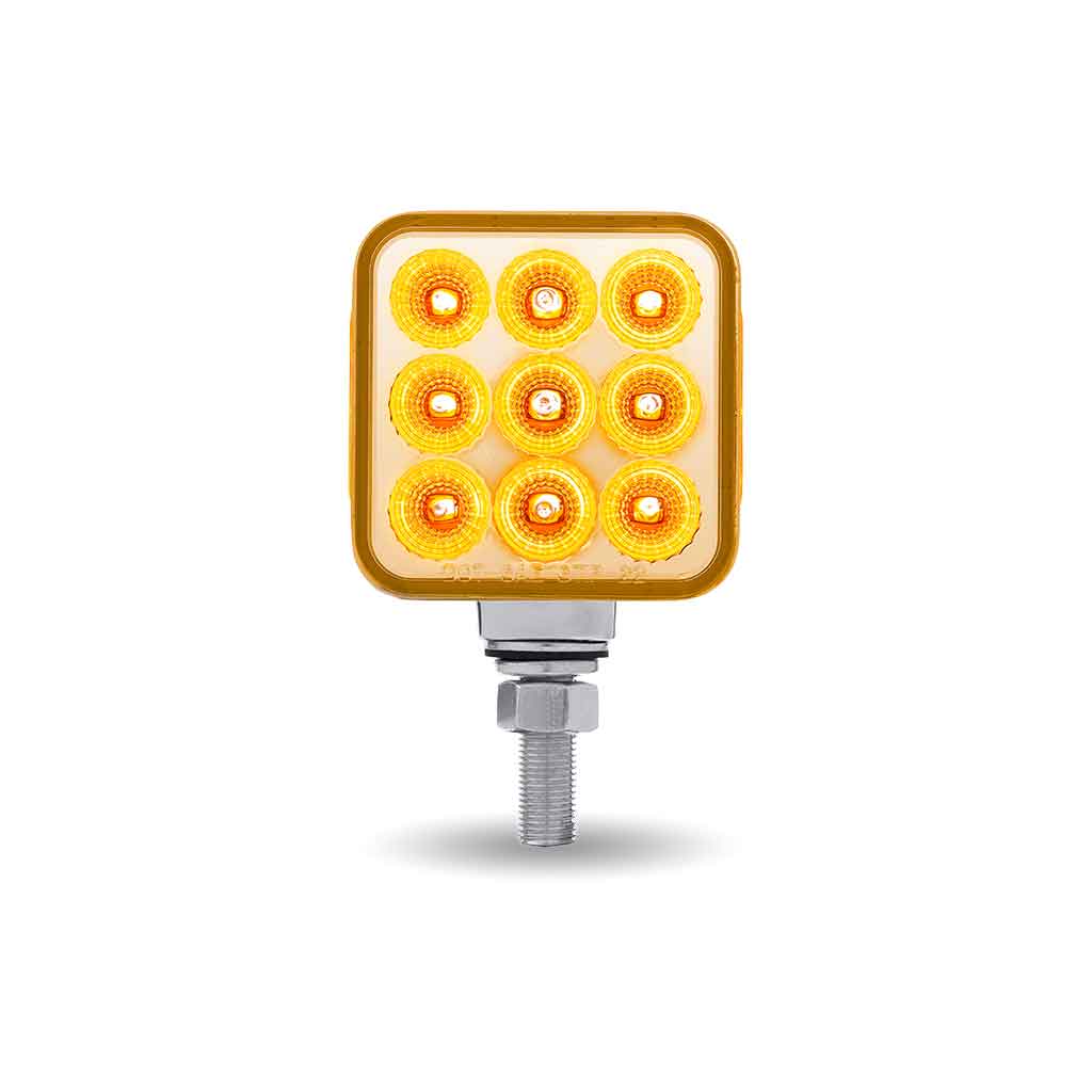 Amber/Red Stop, Turn & Tail to Purple Auxiliary 3" Mini Double Face Square Light with Reflector LEDs - 30 Diodes - Thumbnail 2