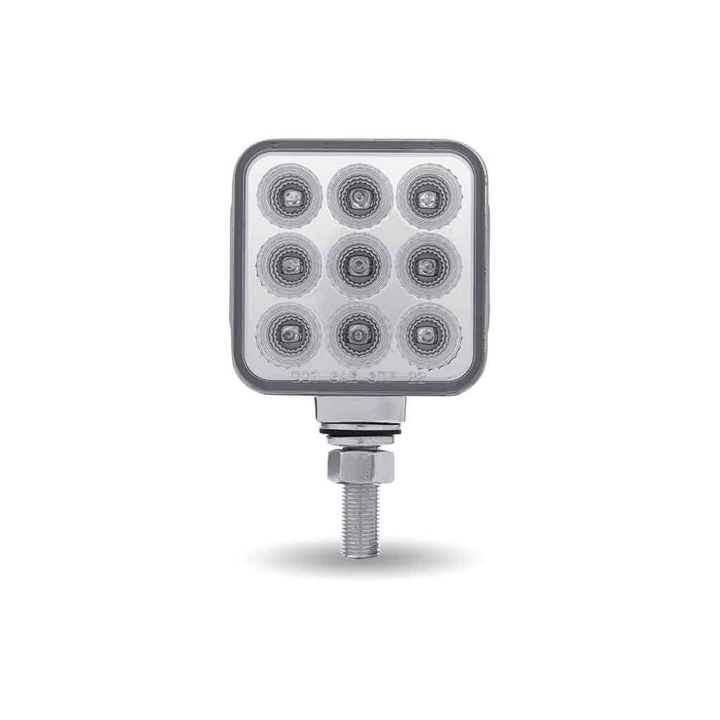 Amber/Red Stop, Turn & Tail to Red Auxiliary 3" Mini Double Face Square Light with Reflector LEDs - 30 Diodes - Thumbnail 6