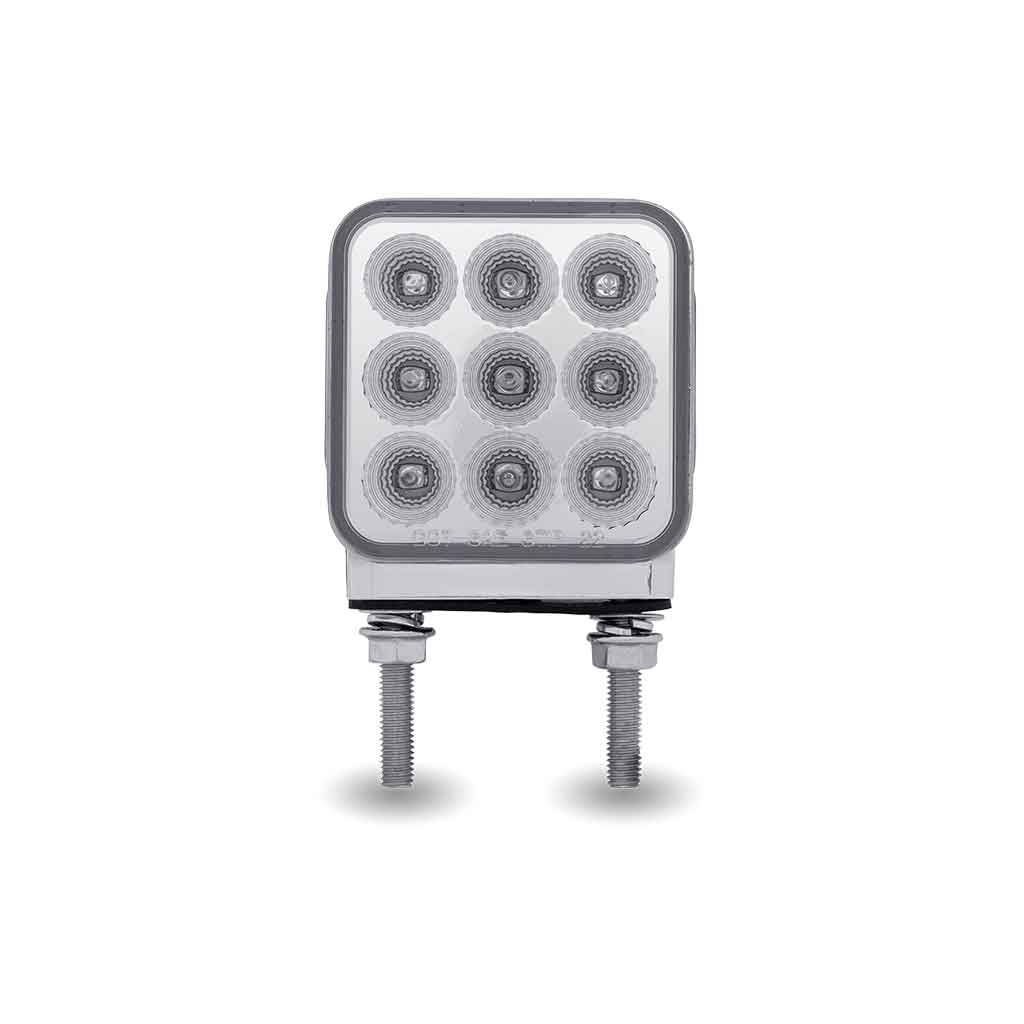 Amber/Red Stop, Turn & Tail to Red Auxiliary 3" Mini Double Face Square Light with Reflector LEDs - 30 Diodes - Thumbnail 4