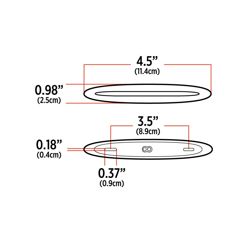 4.5" White Marker Slim Flatline LED Light - 7 Diodes - Thumbnail 3