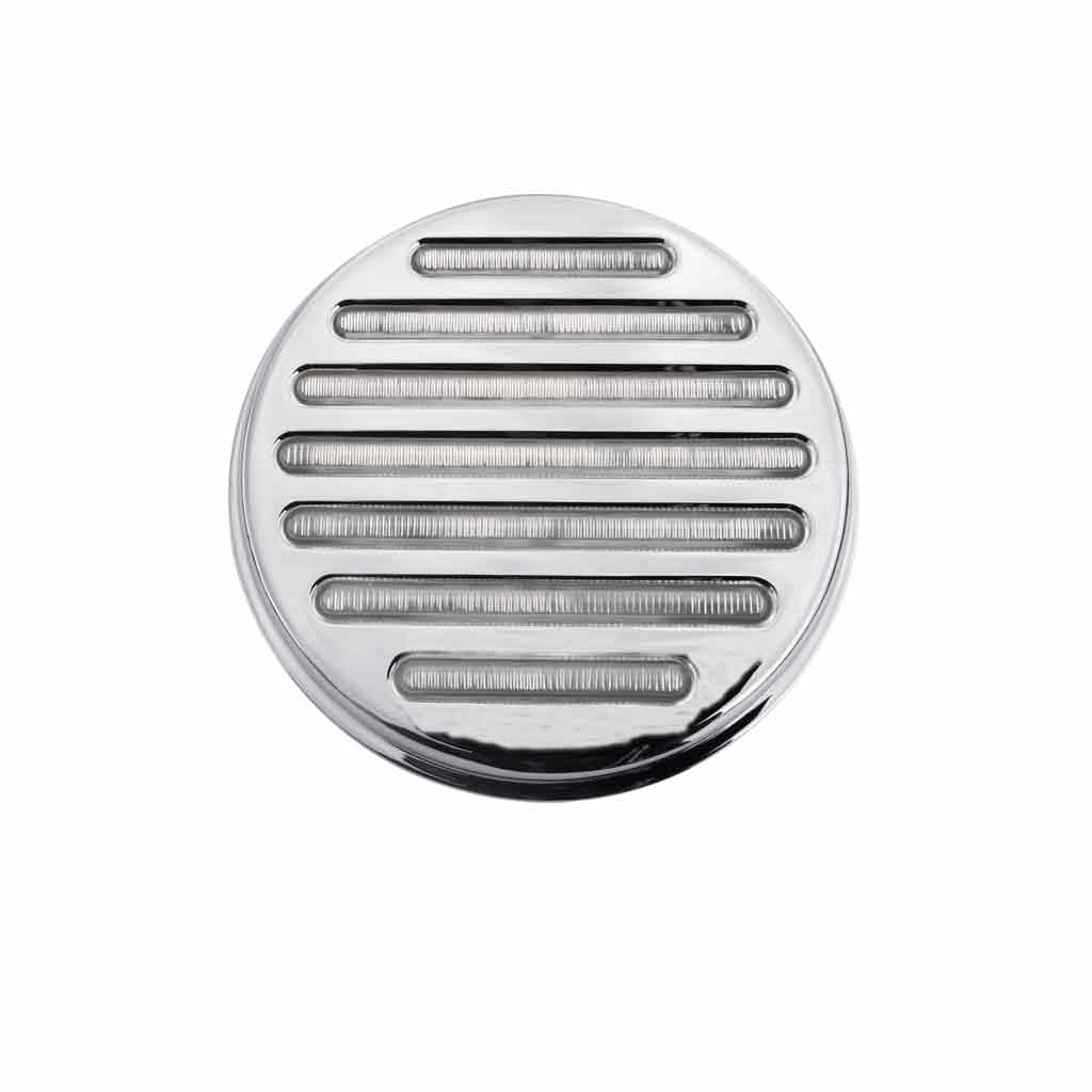 4" Clear Red Stop, Turn & Tail Round Flatline LED Light - 49 Diodes