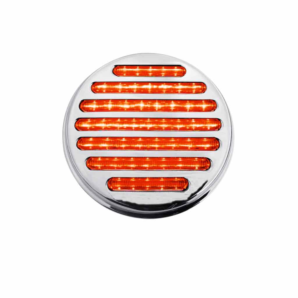 4" Clear Red Stop, Turn & Tail Round Flatline LED Light - 49 Diodes - Thumbnail 3