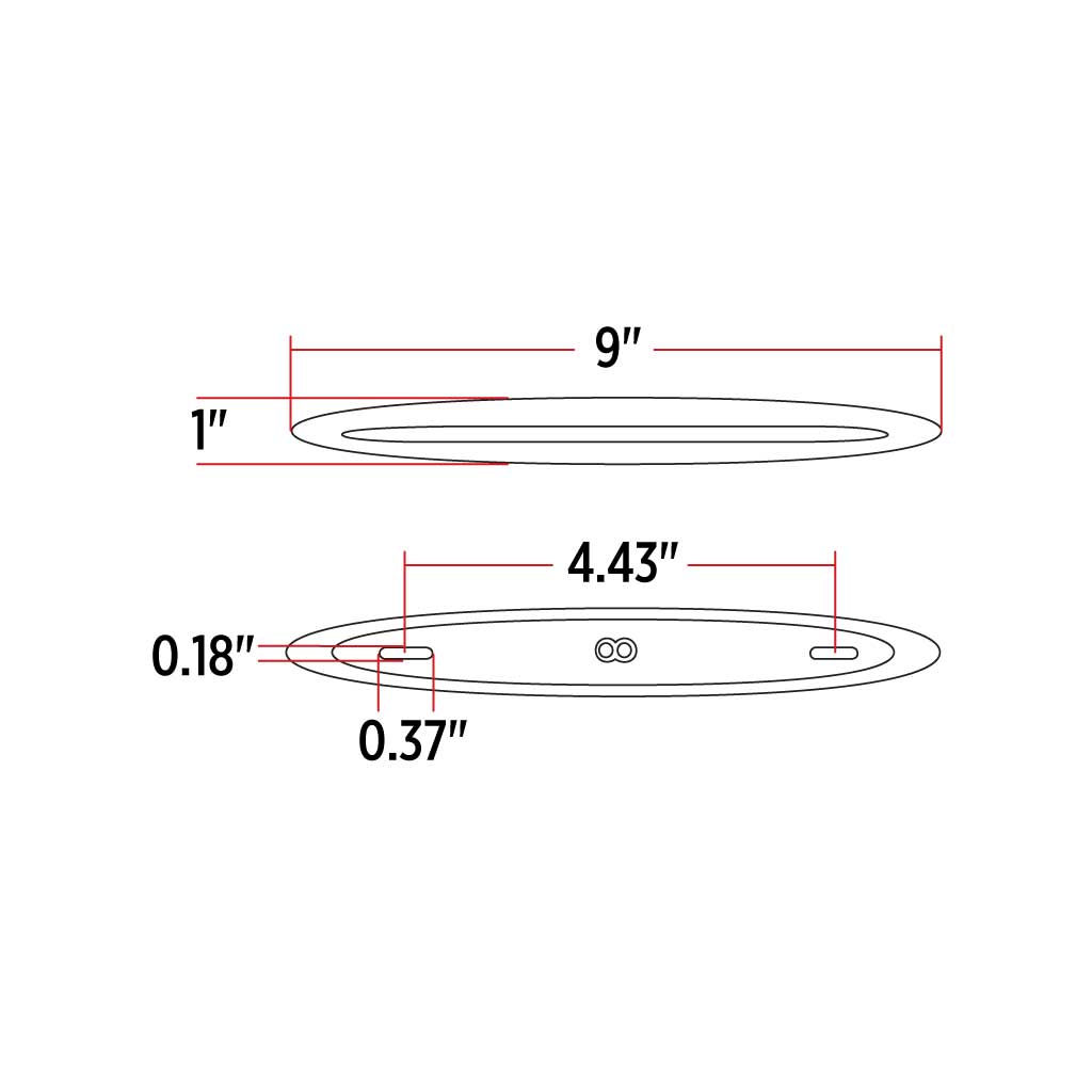 9" White Auxiliary Slim Flatline LED Light - 14 Diodes - Thumbnail 3