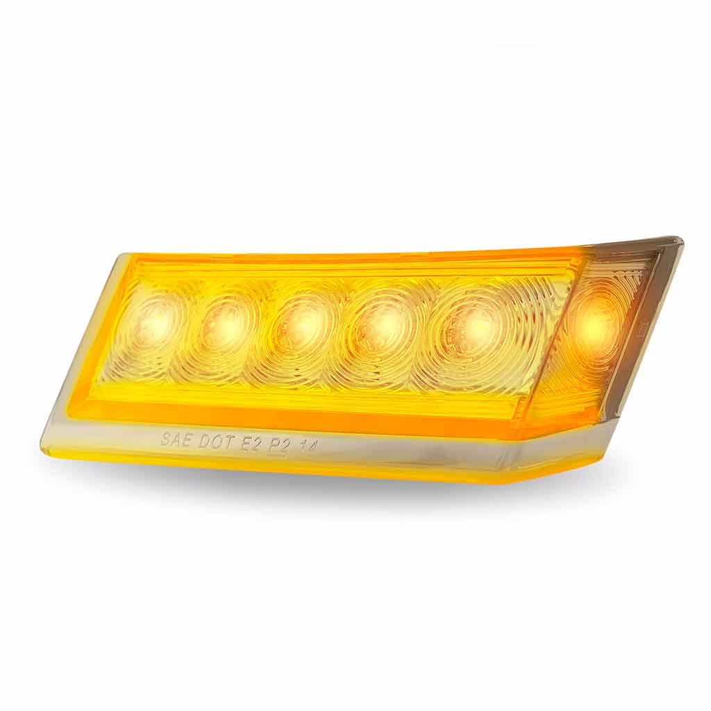 FTL. Clear Amber Side Turn & Clearance Marker w/ Underglow LED Light - Driver | 6 Diodes