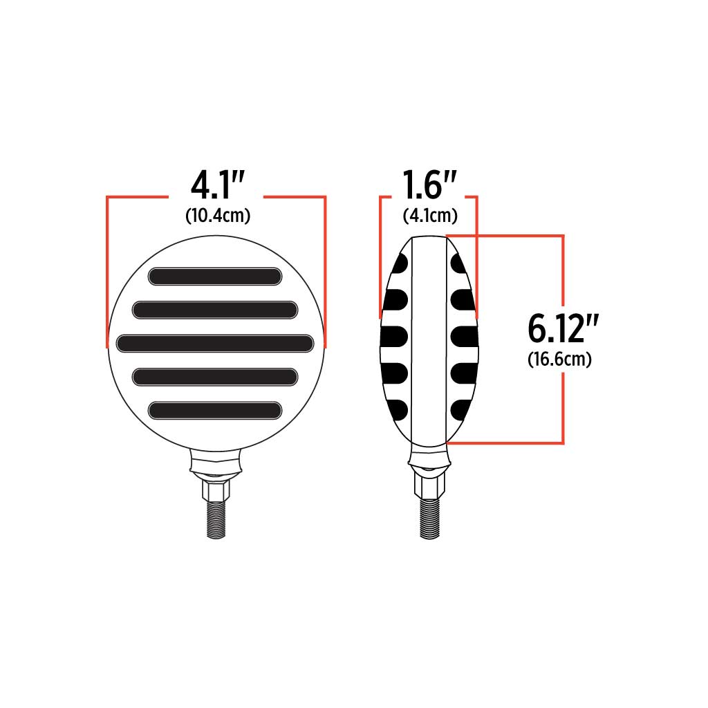 Clear Amber/Red Turn & Marker Double Face Round Flatline LED Light - 72 Diodes - Thumbnail 5