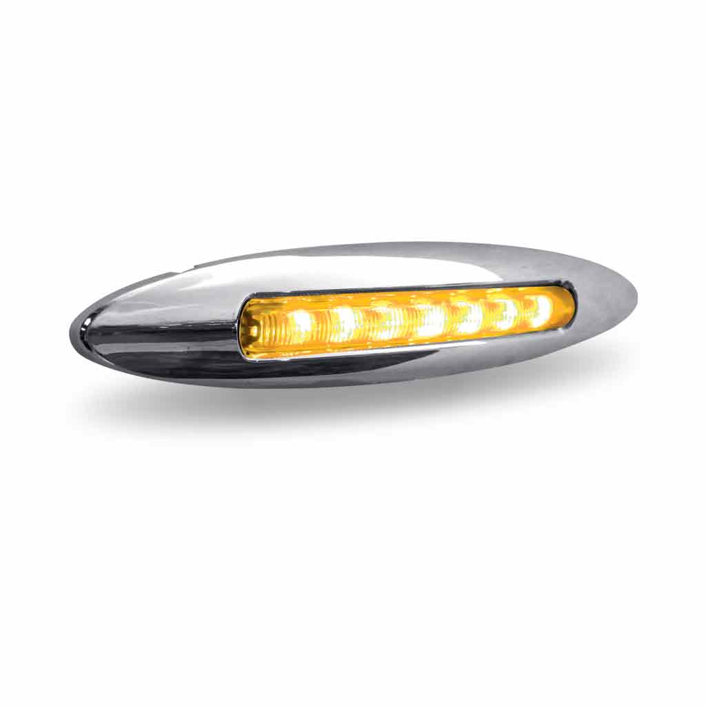 6" Clear Amber Marker Slim Flatline LED Light - 9 Diodes - Thumbnail 3