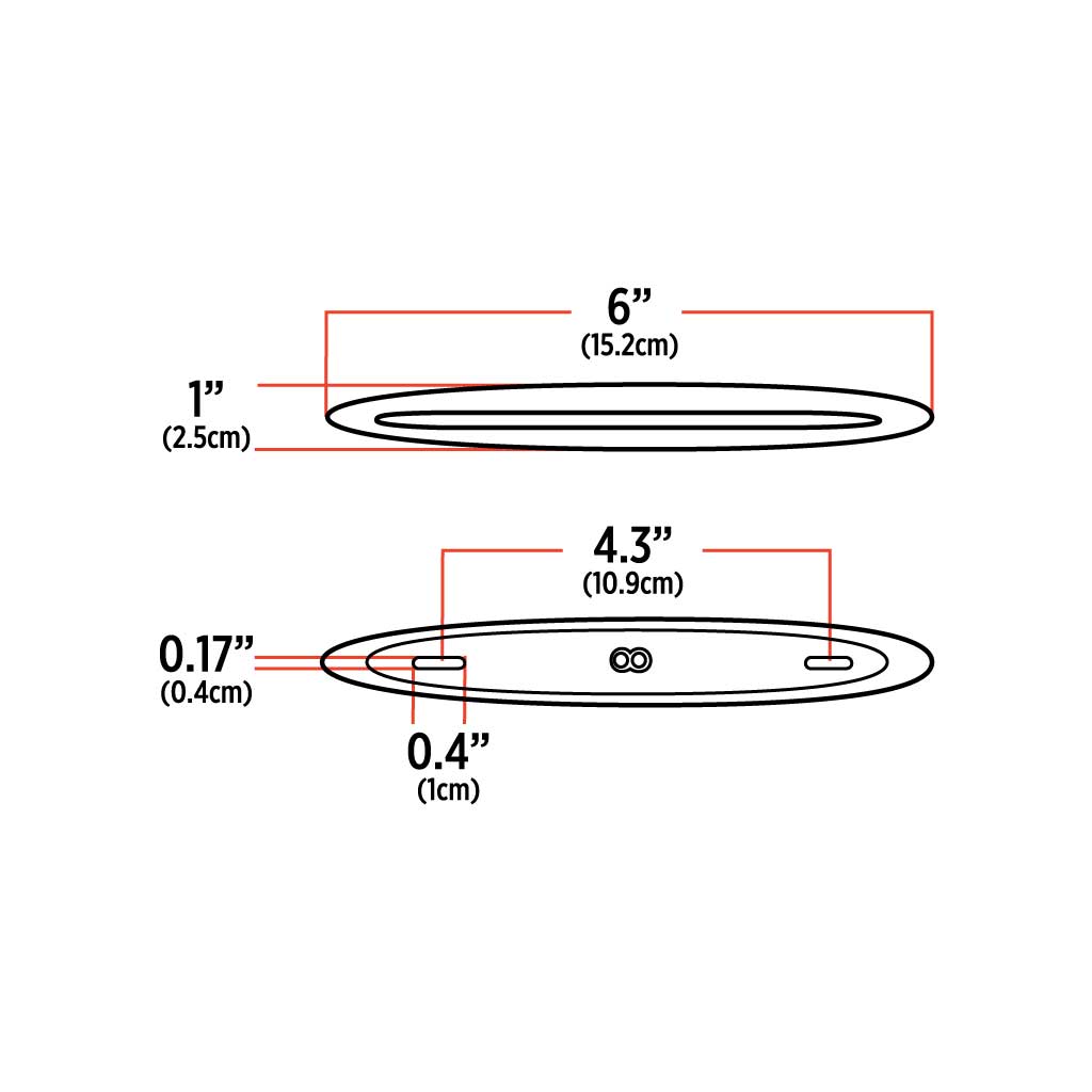 6" Clear Amber Marker Slim Flatline LED Light - 9 Diodes - Thumbnail 5