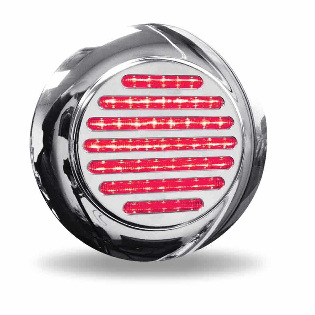 4" Red Stop, Turn & Tail to White Back Up Flatline LED Light with Flange Mount - 49 Diodes - Thumbnail 5