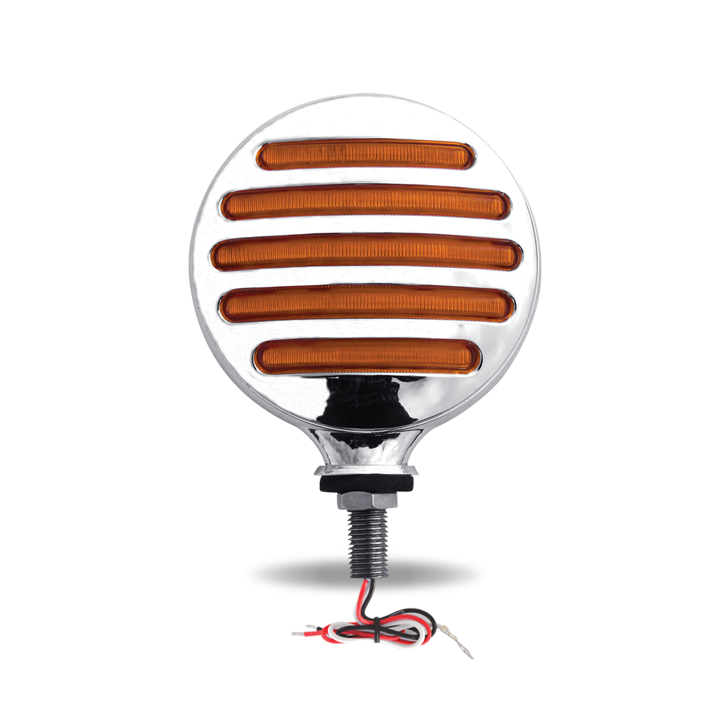 Amber / Red Turn Signal & Marker to Blue Auxiliary Double Face LED Fender Light - 74 Diodes - Thumbnail 5