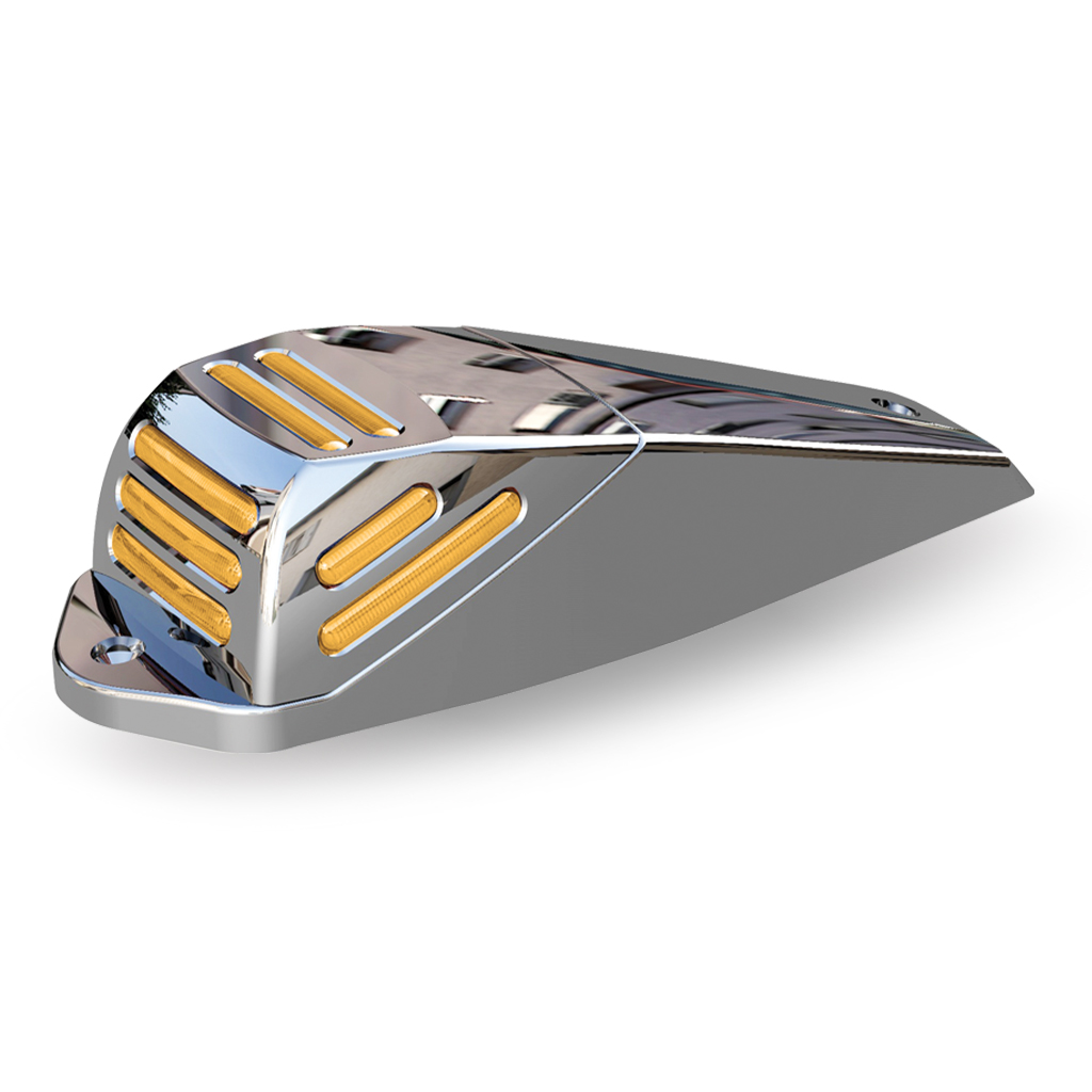 Amber Marker to Blue Auxiliary Square LED Flatline Cab Light with Housing - 46 Diodes