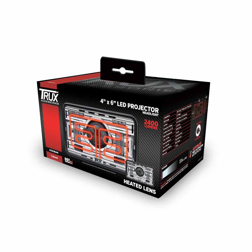 4" x 6" Heated LED Projector Headlight (High Beam) 2400 Lumens - Thumbnail 5