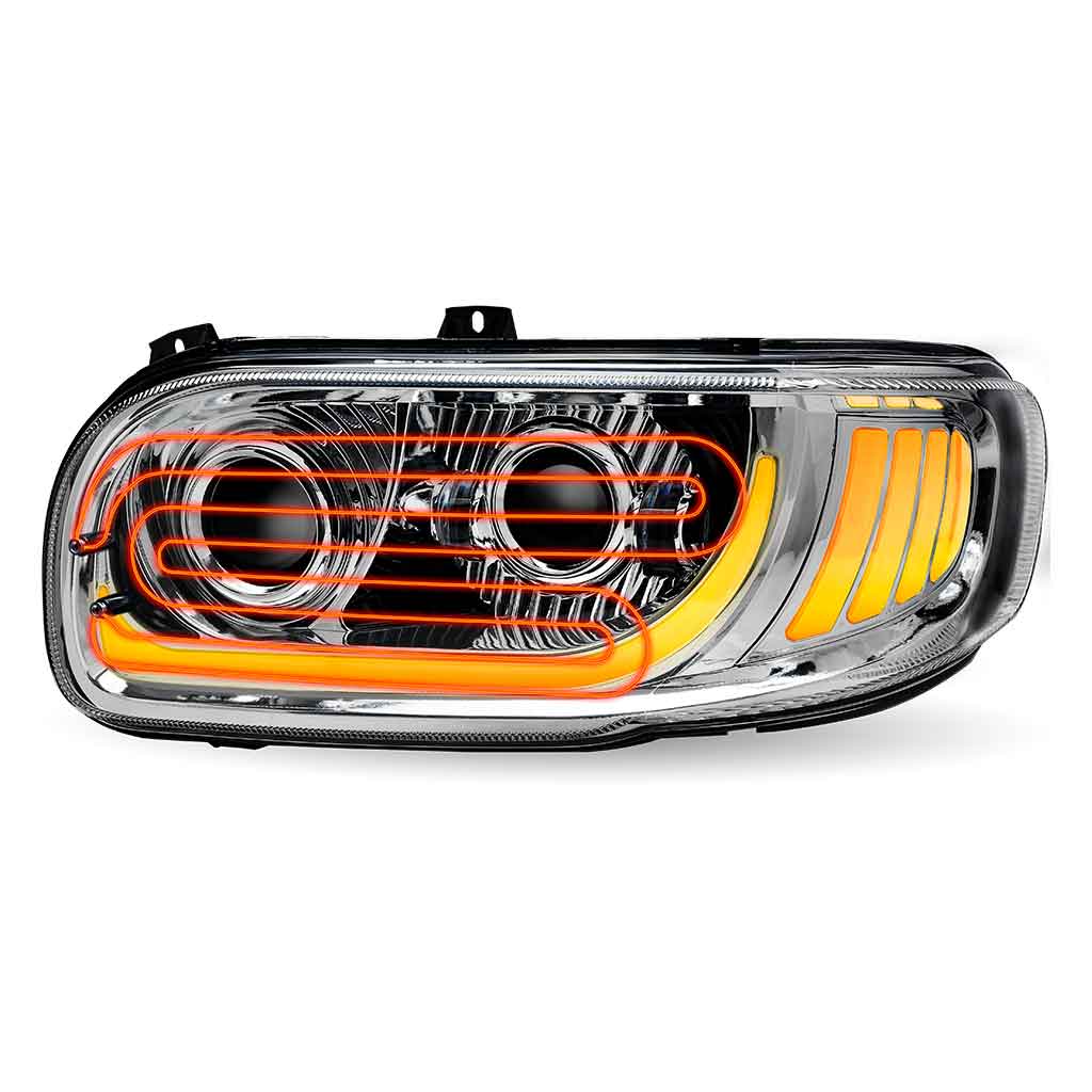 PB. 389/388/367/567 Heated LED Projector Headlight Assembly - Chrome (Driver Side) - Thumbnail 7