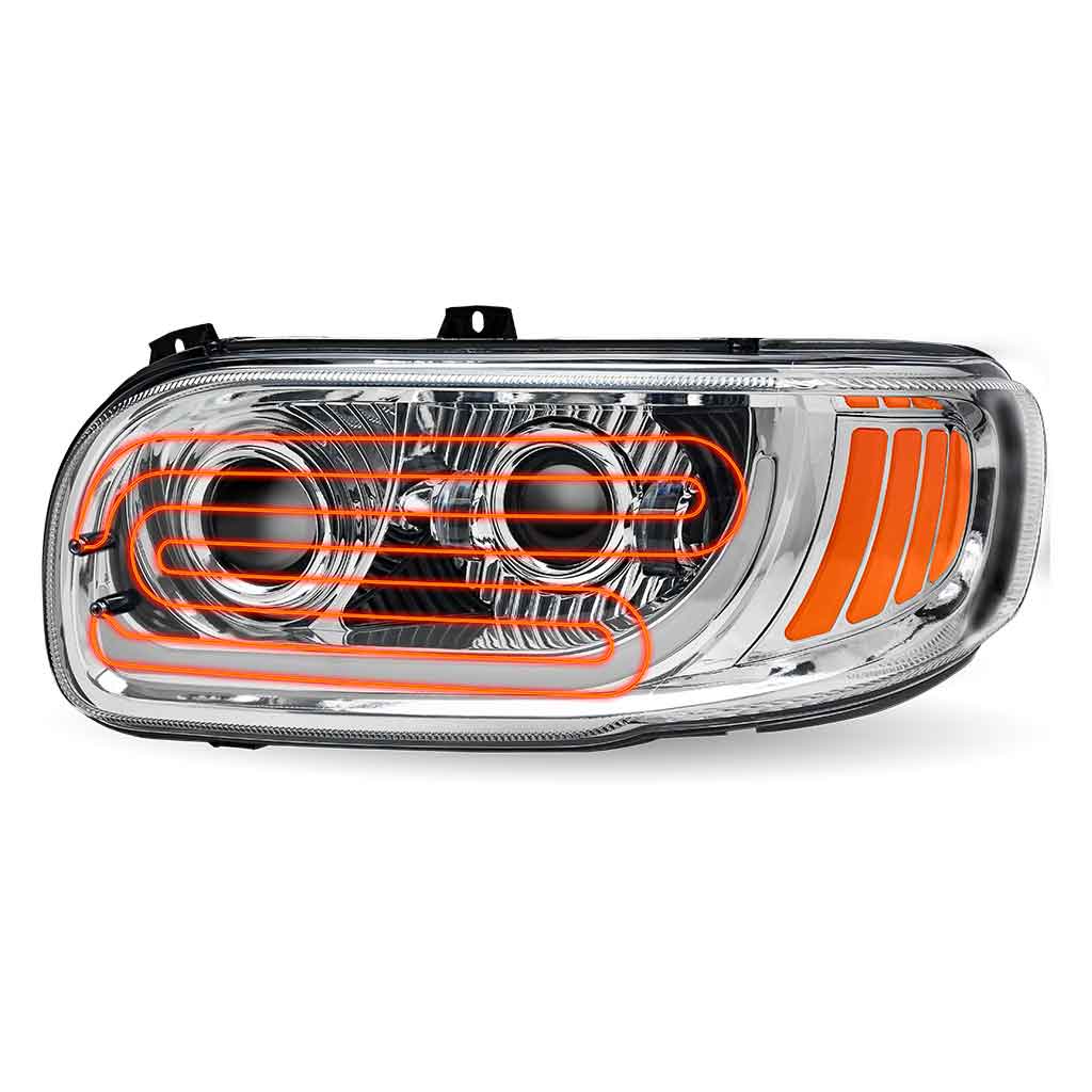 PB. 389/388/367/567 Heated LED Projector Headlight Assembly - Chrome (Driver Side) - Thumbnail 8