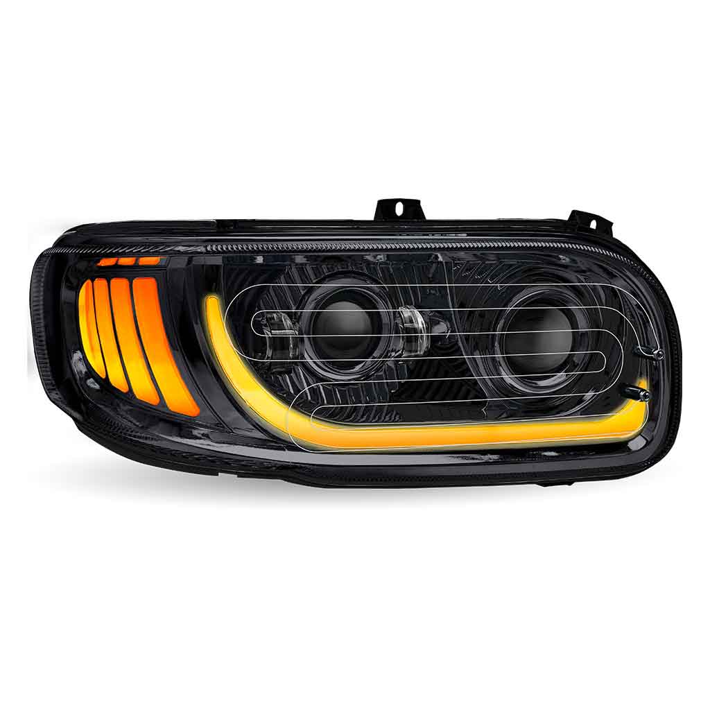 PB. 389/388/367/567 Heated LED Projector Headlight Assembly - Black (Passenger Side) - Thumbnail 2