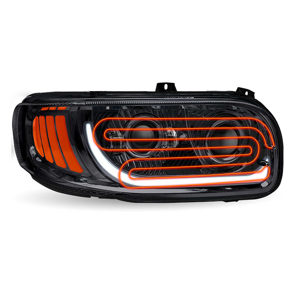 PB. 389/388/367/567 Heated LED Projector Headlight Assembly - Black (Passenger Side) - Thumbnail 6