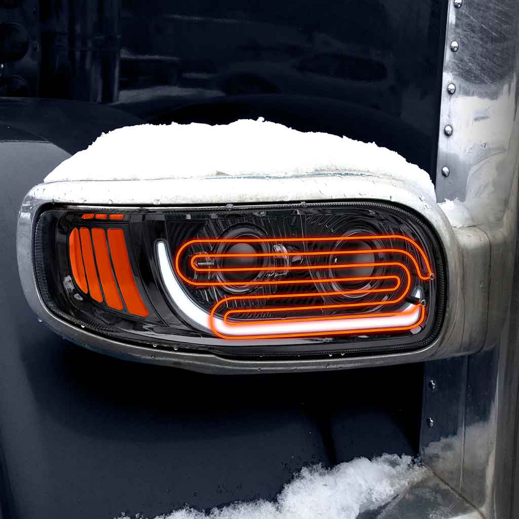 PB. 389/388/367/567 Heated LED Projector Headlight Assembly - Black (Passenger Side) - Thumbnail 9