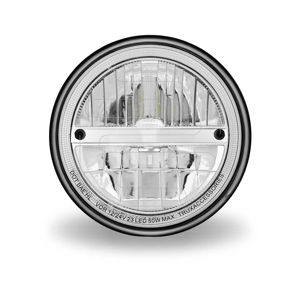 7" Heated LED Reflector Headlight with Glow Position LED Accent - Combination High & Low Beam | 2200 Lumens - Thumbnail 6