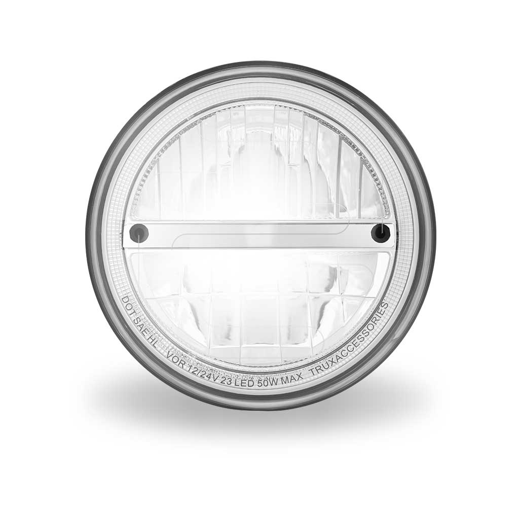 7" Heated LED Reflector Headlight with Glow Position LED Accent - Combination High & Low Beam | 2200 Lumens - Thumbnail 7