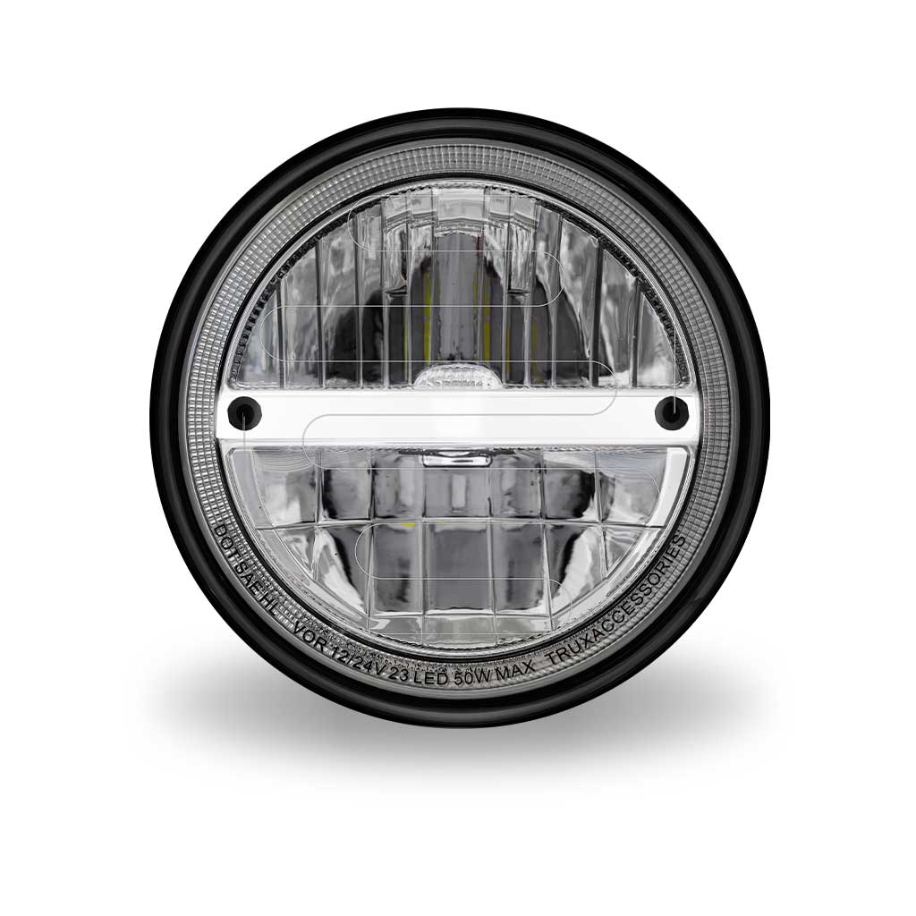 7" Heated LED Reflector Headlight with Glow Position LED Accent - Combination High & Low Beam | 2200 Lumens - Thumbnail 8