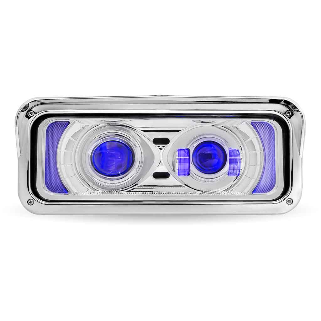 Universal LED Projector Headlight Assembly with Glow Position & Marker LED Accents - Chrome (Driver Side) - Thumbnail 5