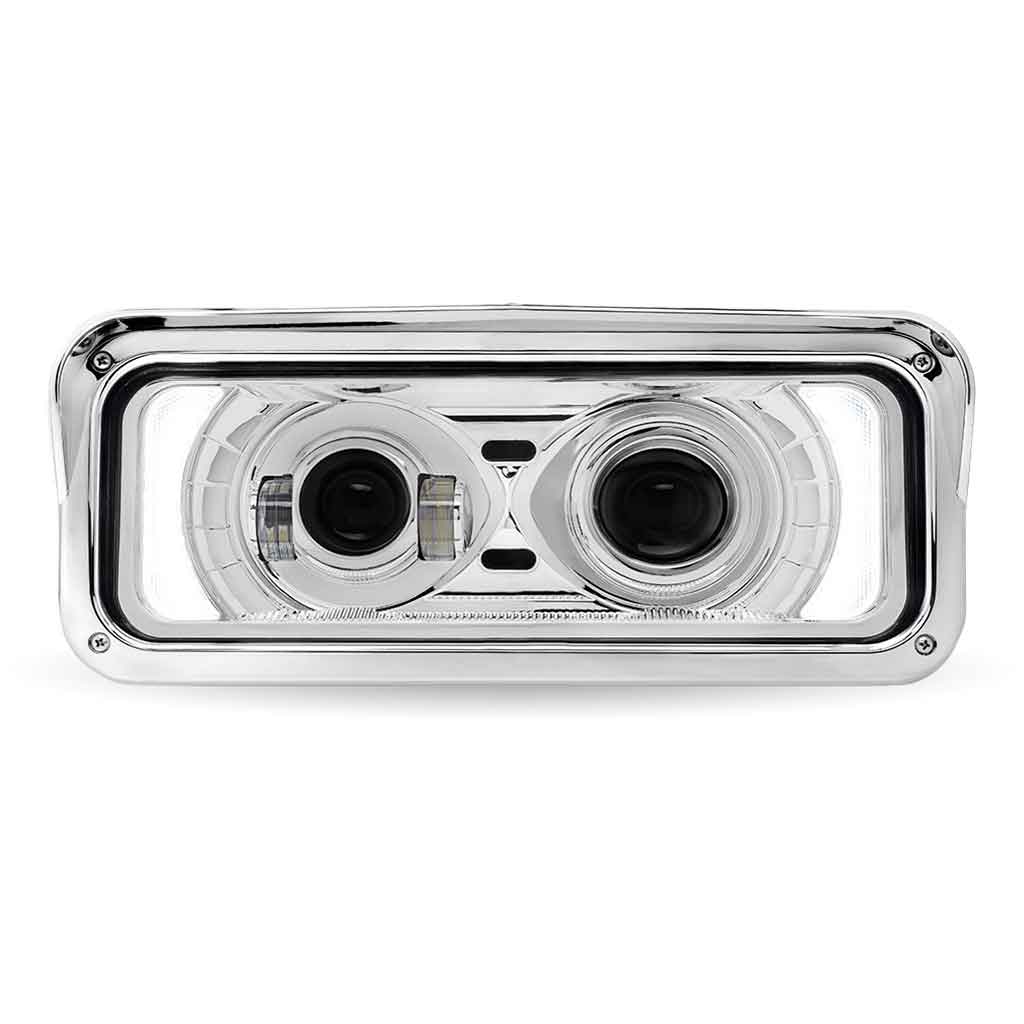 Universal LED Projector Headlight Assembly with Glow Position & Marker LED Accents - Chrome (Passenger Side) - Thumbnail 5