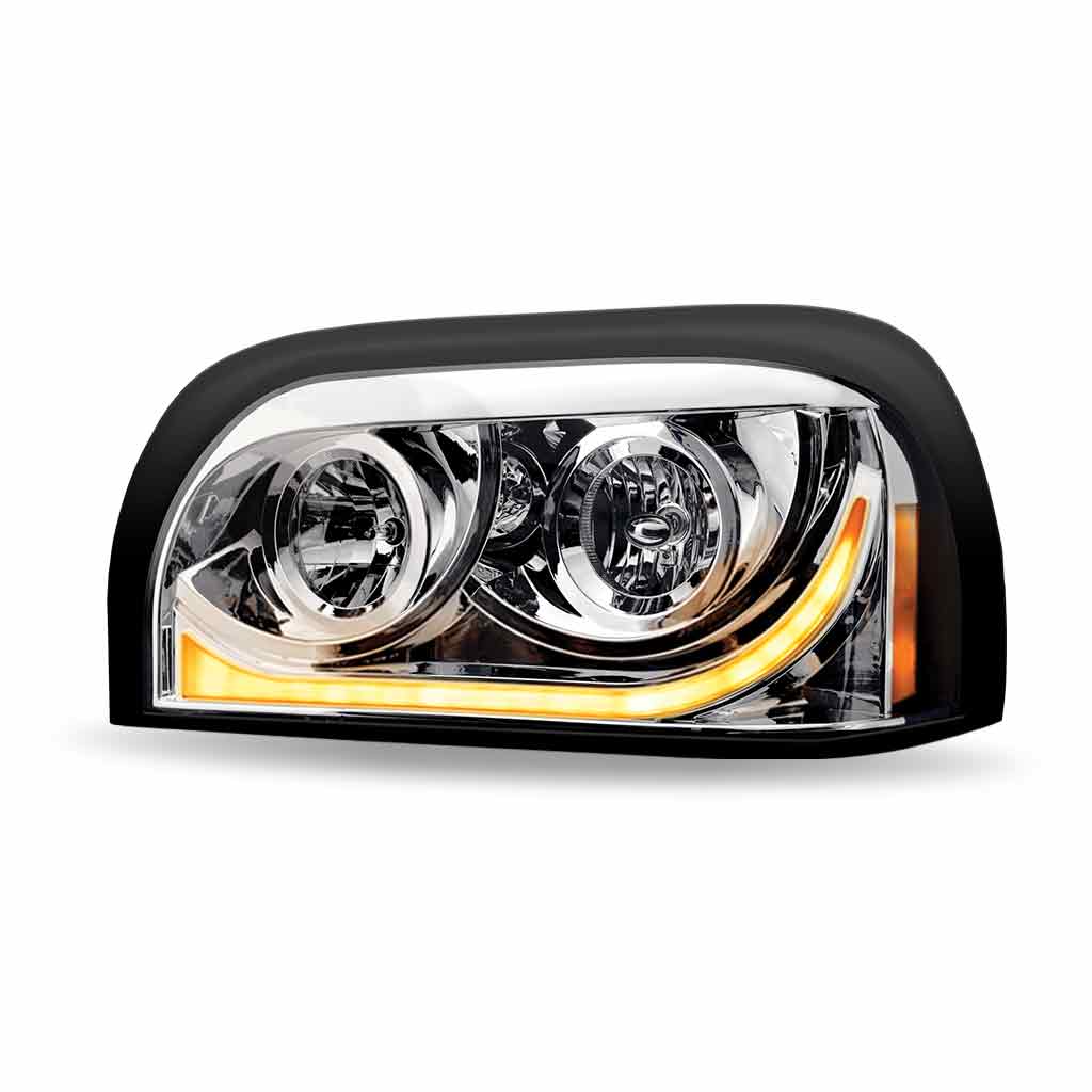 FTL. Century Halogen Projector Headlight Assembly with LED Glow Position, Turn & Marker Accent - Chrome (Driver Side) - Thumbnail 4