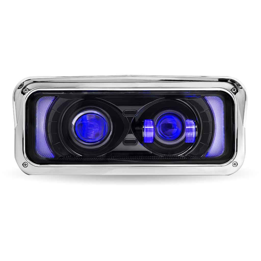 Universal LED Projector Headlight Assembly with Glow Position & Marker LED Accents - Black (Driver Side) - Thumbnail 3