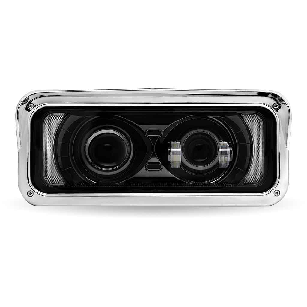 Universal LED Projector Headlight Assembly with Glow Position & Marker LED Accents - Black (Passenger Side) - Thumbnail 5