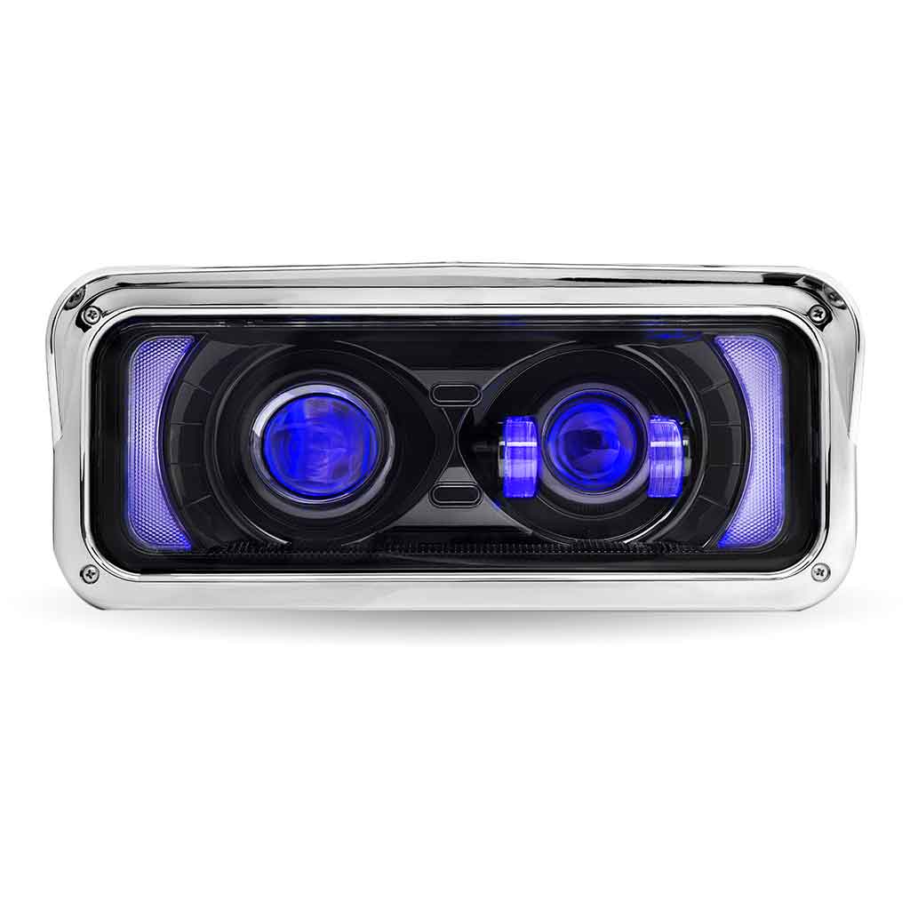 Universal LED Projector Headlight Assembly with Glow Position & Marker LED Accents - Black (Passenger Side) - Thumbnail 6