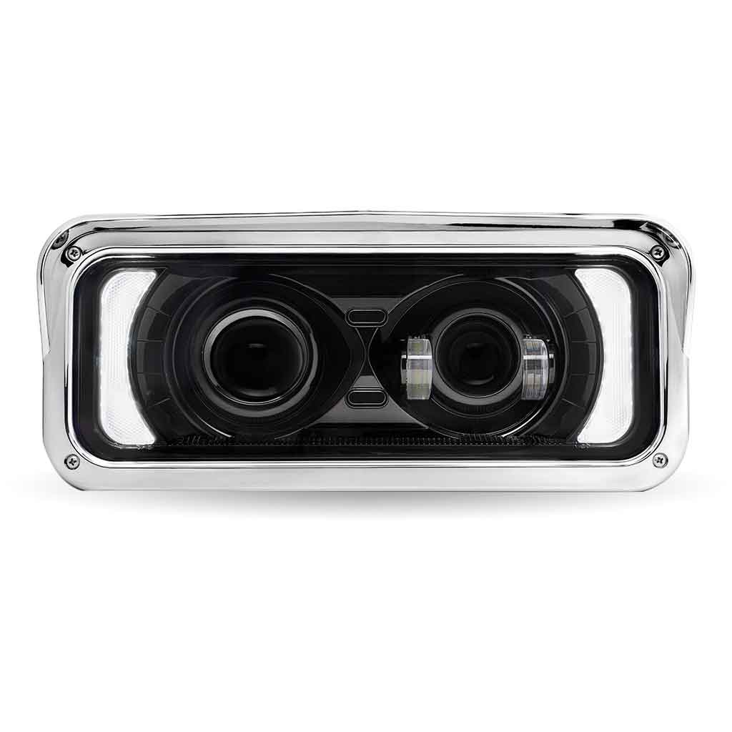 Universal LED Projector Headlight Assembly with Glow Position & Marker LED Accents - Black (Passenger Side) - Thumbnail 7