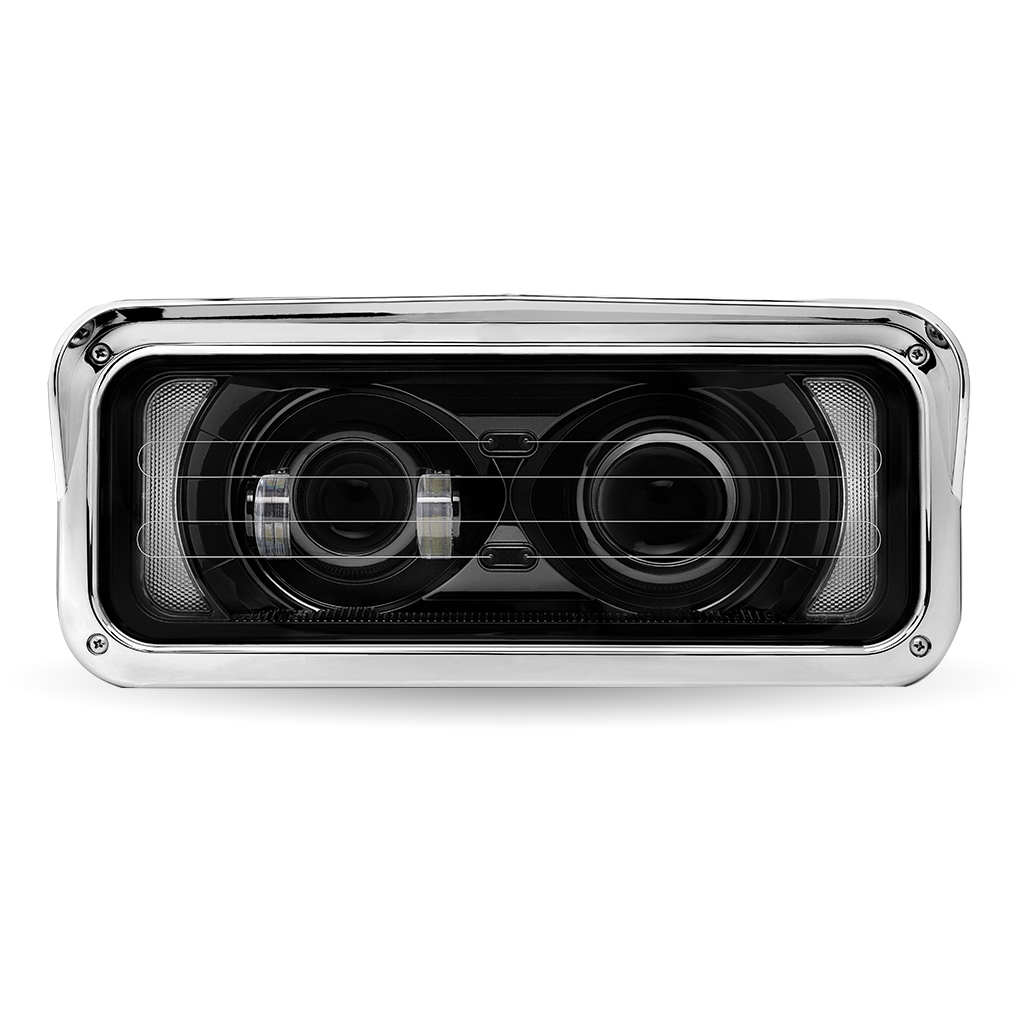 Universal Heated LED Projector Headlight Assembly with Glow Position & Marker LED Accents - Black (Passenger Side) - Thumbnail 4
