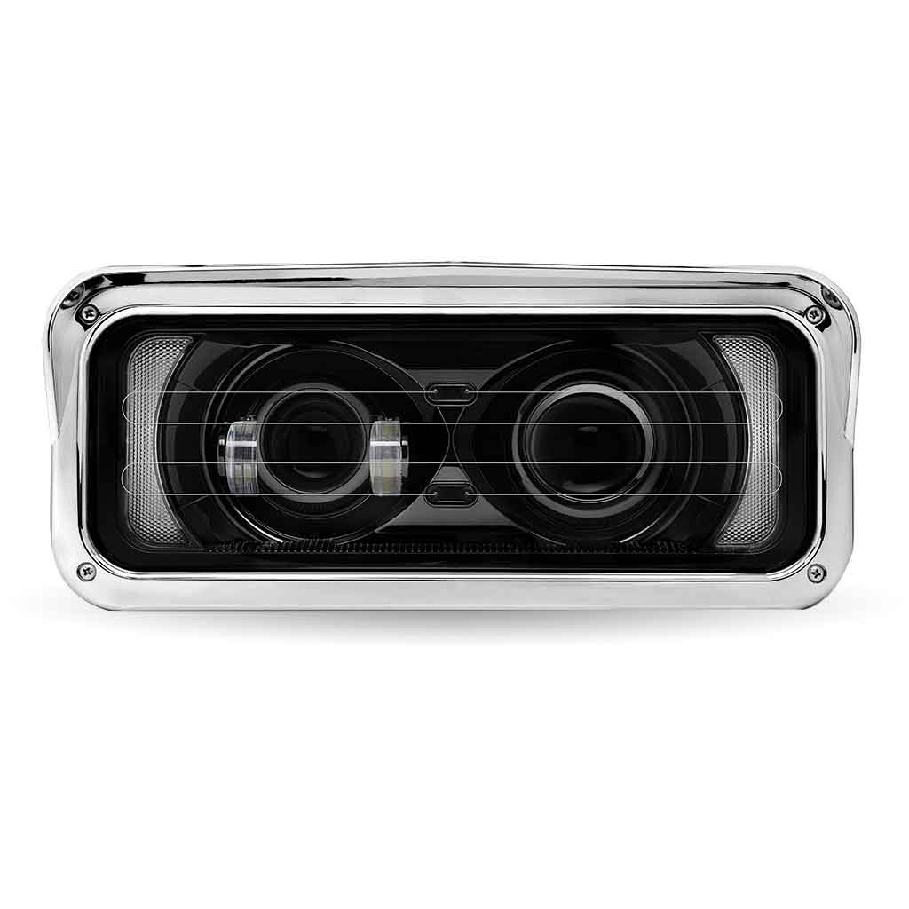 Universal Heated LED Projector Headlight Assembly with Glow Position & Marker LED Accents - Black (Passenger Side) - Thumbnail 5