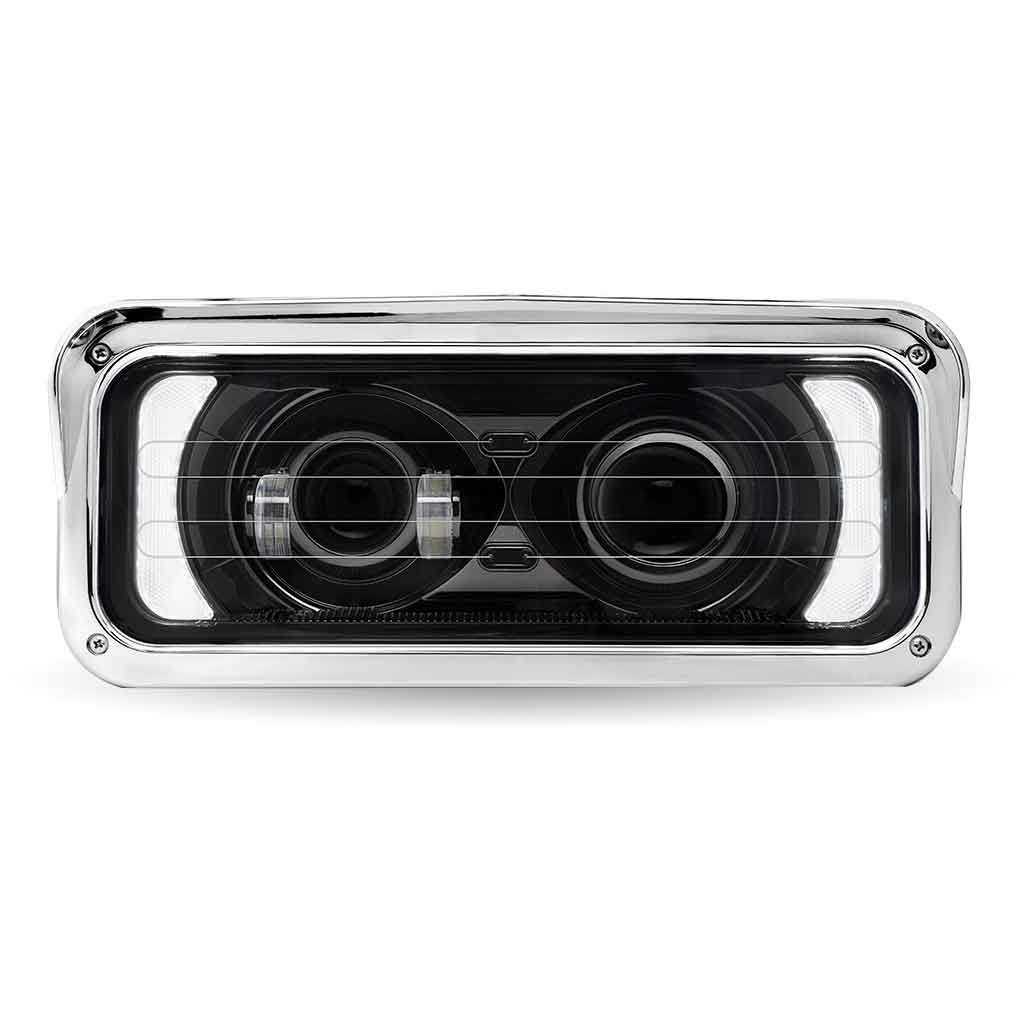 Universal Heated LED Projector Headlight Assembly with Glow Position & Marker LED Accents - Black (Passenger Side) - Thumbnail 8