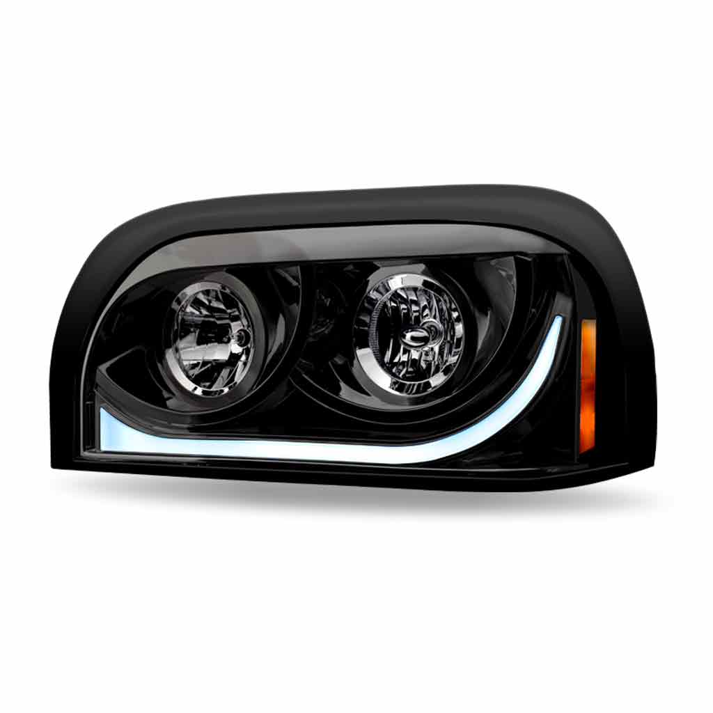 FTL. Century Halogen Projector Headlight Assembly with LED Glow Position, Turn & Marker Accent - Black (Driver Side) - Thumbnail 3