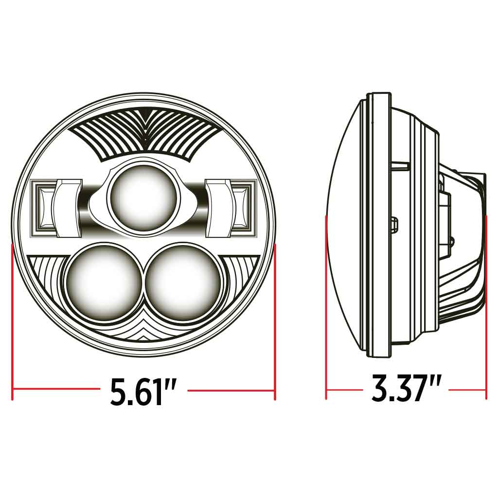 5.75" LED Projector Headlight - Combination High & Low Beam | 4500 Lumens - Thumbnail 5