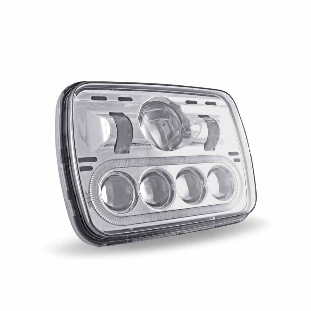 5" x 7" LED Projector Headlight with Glow Position LED Halo - Combination High & Low Beam | 2600 Lumens - Thumbnail 6